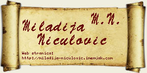 Miladija Niculović vizit kartica